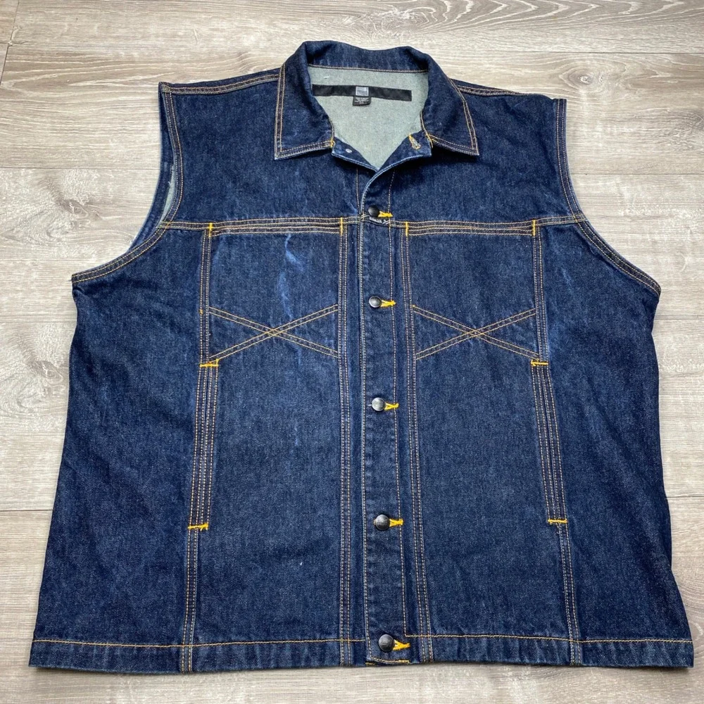 Marithe Francois Girbaud Denim Vest Mens XXL Blue Vintage Streetwear Casual
